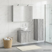 Set di mobili per il bagno 4 pz Sonoma grigio 3407412