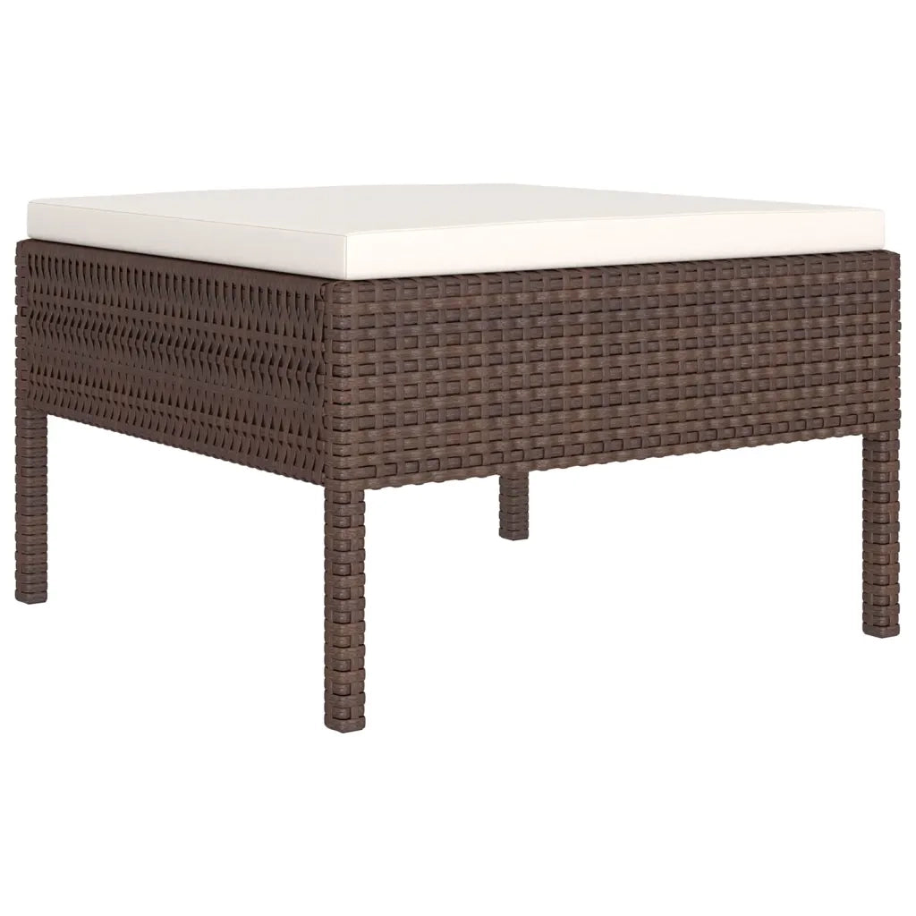 Set Divani da Giardino 8 pz con Cuscini in Polyrattan Marrone 3094543
