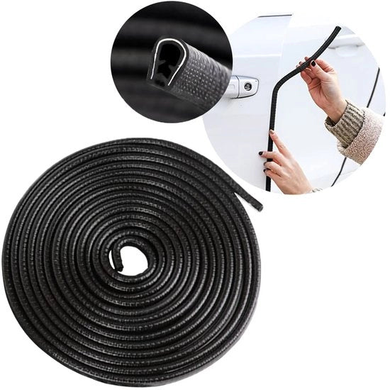 Protezione porta 5 m - U - Gomma - Universale - Nero - Resistente all'impatto - Gomma porta