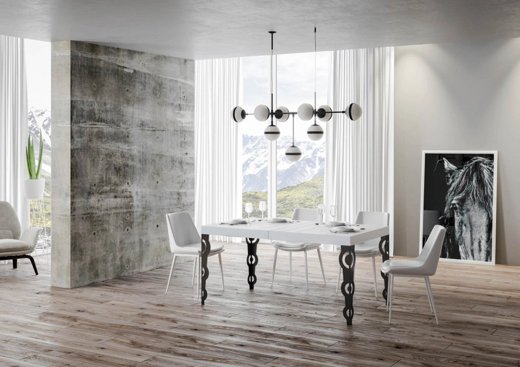 Tavolo allungabile 90/246x90 cm Karamay tortora gambe antracite