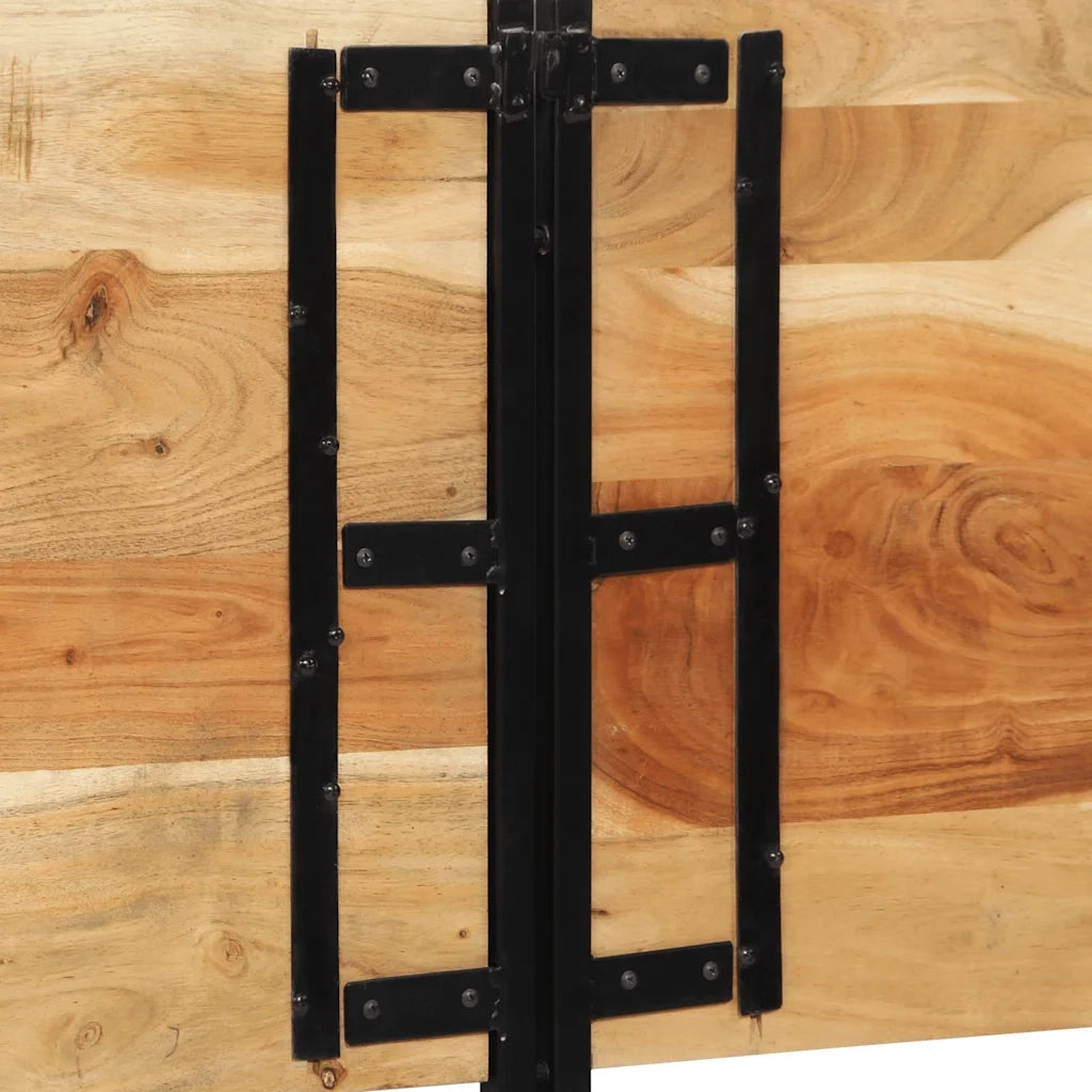 Testiera-Testata 200 cm in Legno Massello di Acacia e Ferro