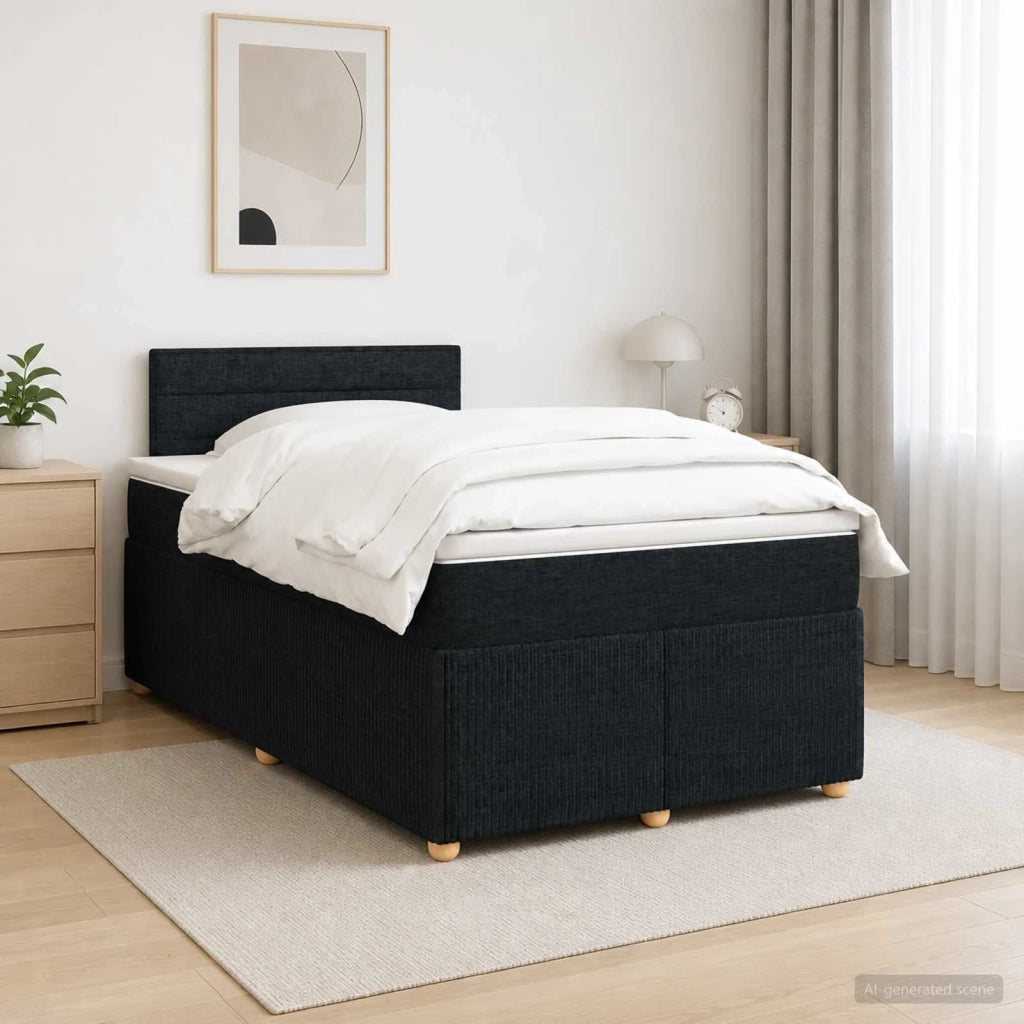 Letto box spring con materasso Nero 120 x 200 cm Tessuto 3451435