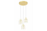 Lampada a sospensione rotonda oro Elmo 3xE14 Reality