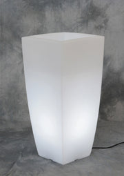 VASO STILO SQUARE BRIGHT 40X40X90CM LUCE BIANCA