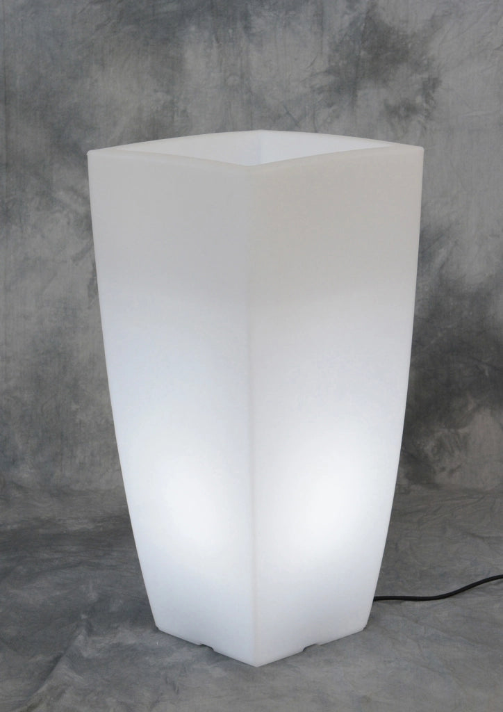VASO STILO SQUARE BRIGHT 40X40X90CM LUCE BIANCA