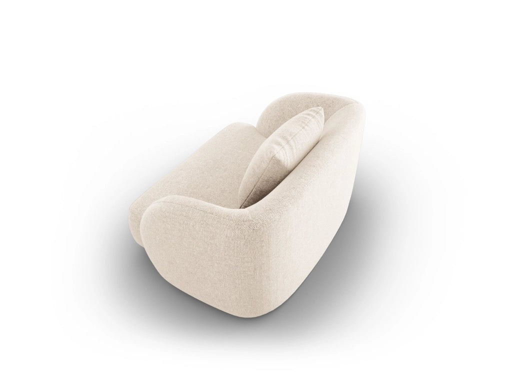 Cosmopolitan Design - Poltrona "Tulum" in ciniglia beige chiaro 