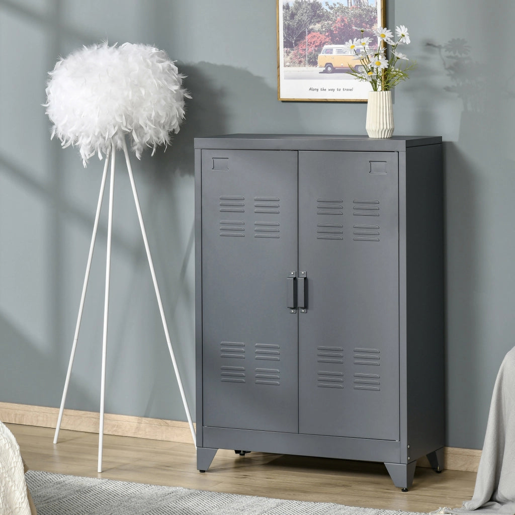Armadio per ufficio 3 livelli ¨C zephmum ¨C grigio, metallo