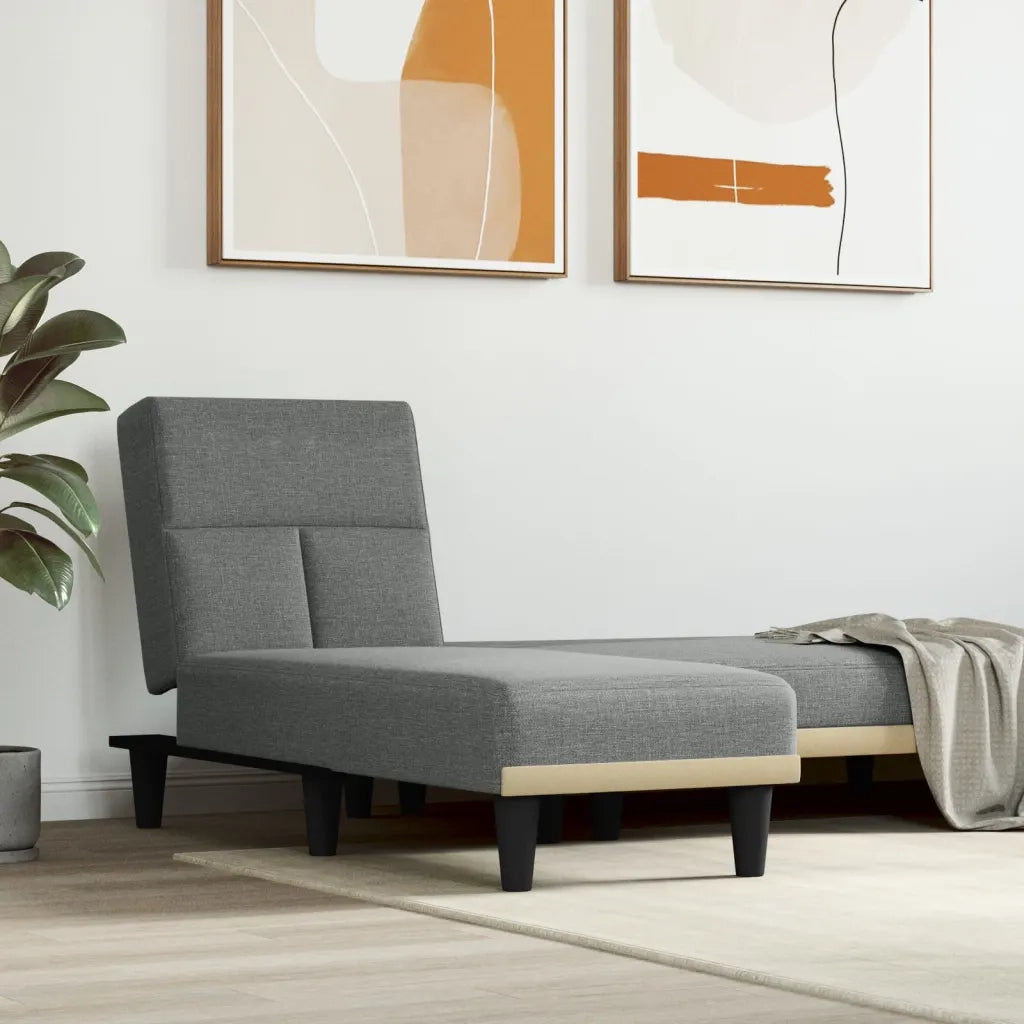 Chaise Longue in Tessuto Grigio Scuro 352817