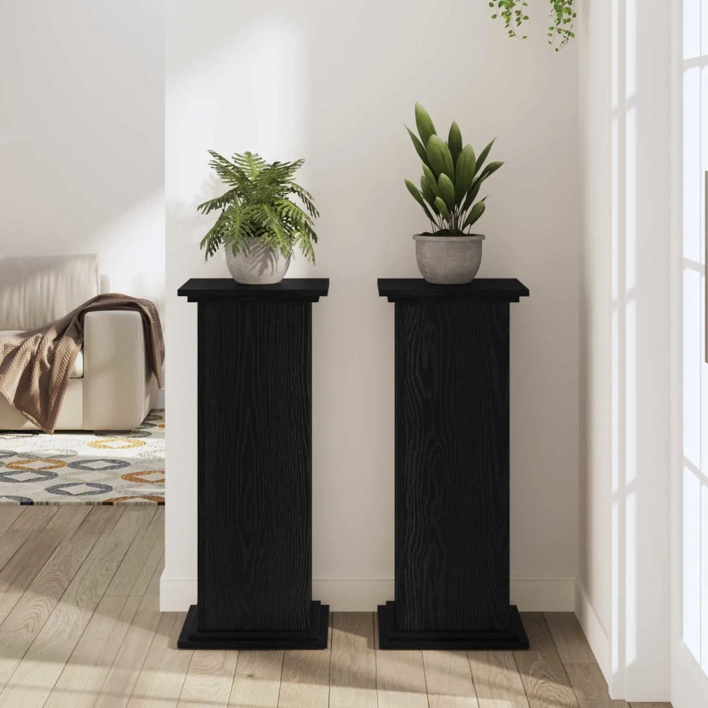 Supporto per piante Rovere Nero 33 x 33 x 80 cm 869237