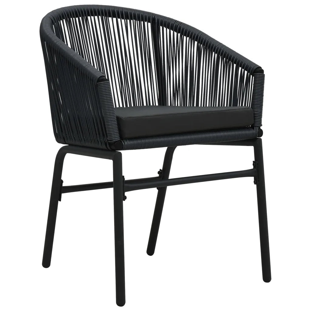 Set da Pranzo per Giardino 5 pz Nero 3099241