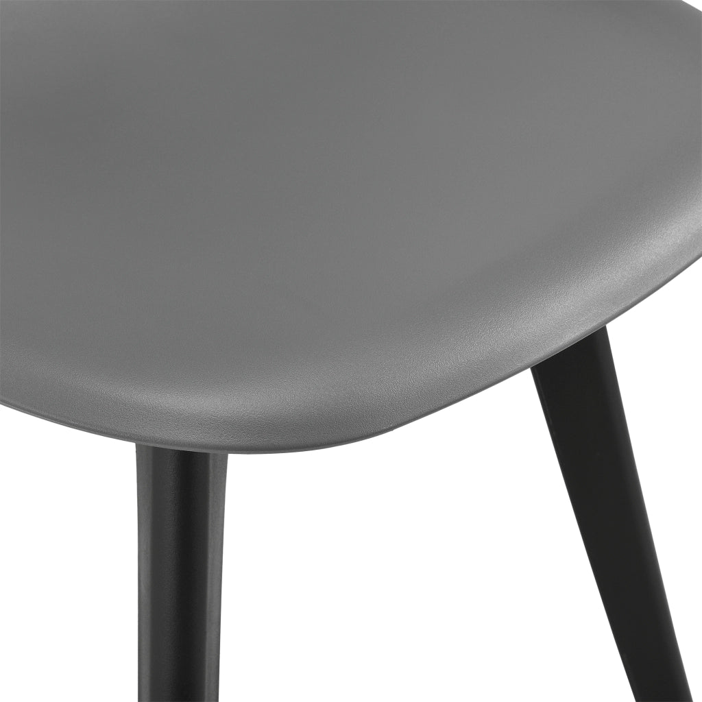 Set Brevik di 2 Sedie da Sala Pranzo in Plastica - Grigio / Nero [en.casa]