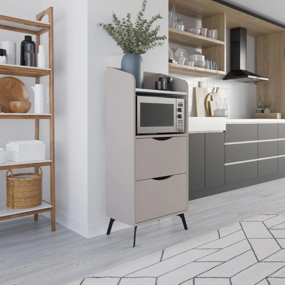 Mobile multiuso con cassetti cashmere e ripiano bianco Gorki