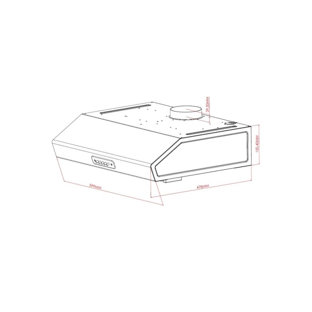 Gruppo cappa sottopensile Tornado60 Samet colore inox