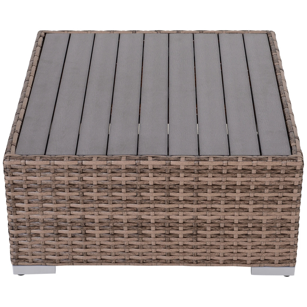 Set Salotto Giardino 7 Pezzi Rattan ¨C Xylo ¨C Divano Modulabile con Tavolino e Cuscini Grigio