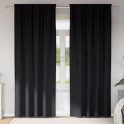 Tende Blackout con Anelli 2 pcs Nero 225 x 140 cm Poliestere 4107430