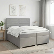 Letto box spring con materasso Grigio Chiaro 200 x 200 cm 3453479
