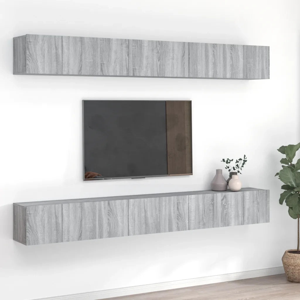 Mobili Porta TV 8pz | Armadietto TV | Mobile Porta TV Grigio Sonoma 60x30x30 cm Legno Multistrato