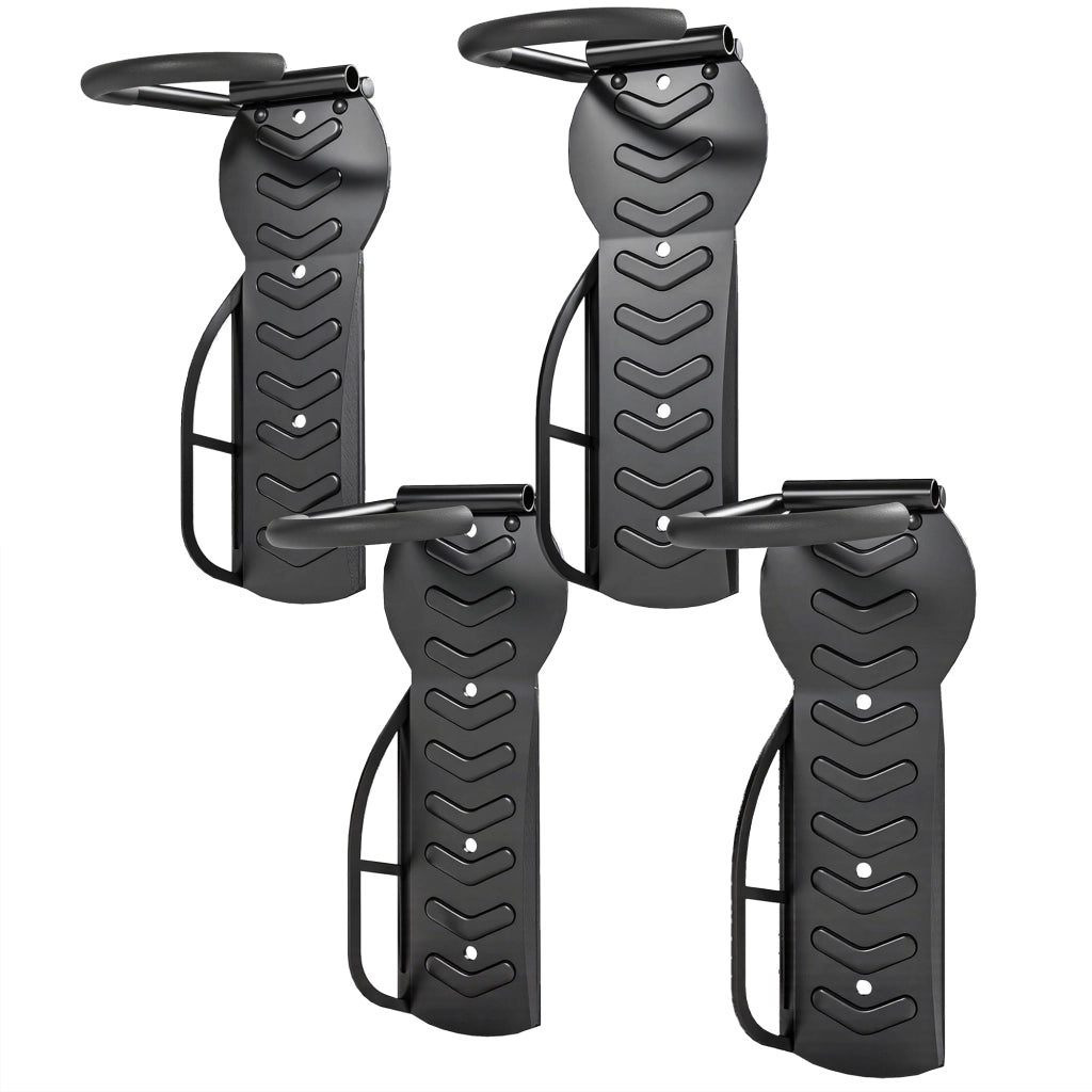 Portabiciclette a parete ¨C Minimal ¨C Nero 4 pezzi pieghevole fino a 30 kg