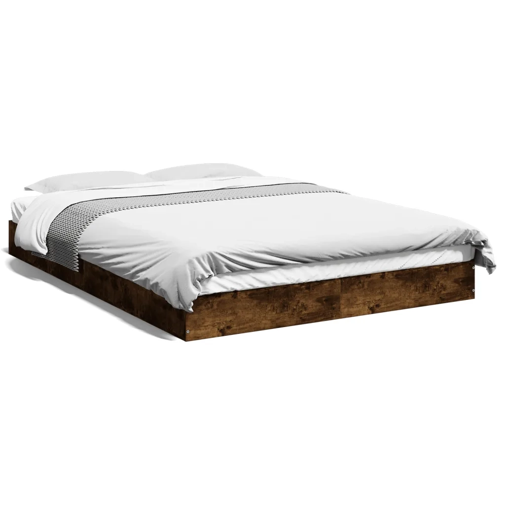 Giroletto senza Materasso-Struttura Letto Rovere Fumo 140x200 cm in Truciolato 845233