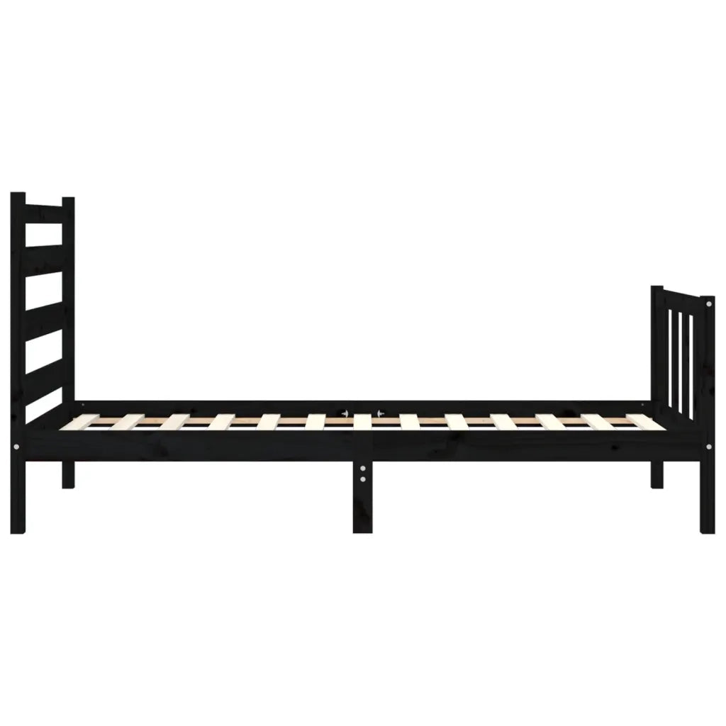 Giroletto con Testiera Nero Small Single in Legno Massello 3192000