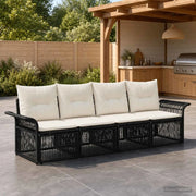 Set Divano da Giardino 4 pz Nero polyrattan 3434752