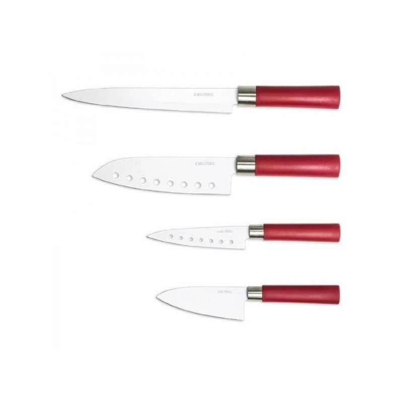 CECOTEC 01003 - Set 4 coltelli Santoku con rivestimento in ceramica