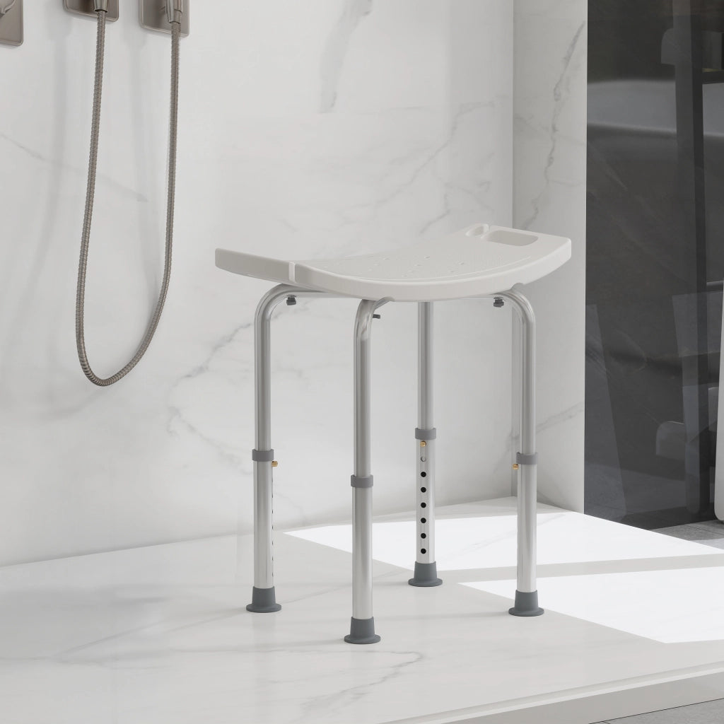 Sgabello Doccia Ergonomico Regolabile Altezza ¨C Minimal ¨C Bianco