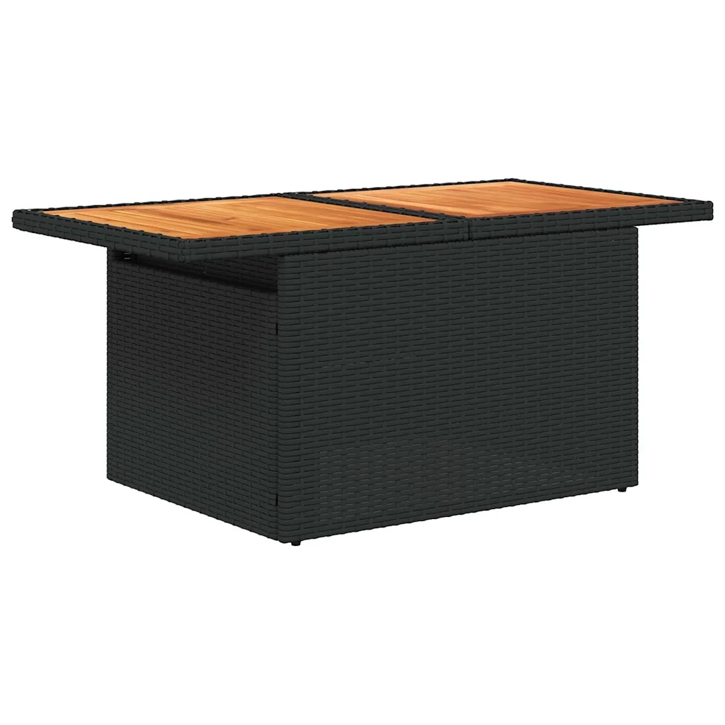 Set Divani da Giardino 9 pz con Cuscini Nero in Polyrattan 3326960