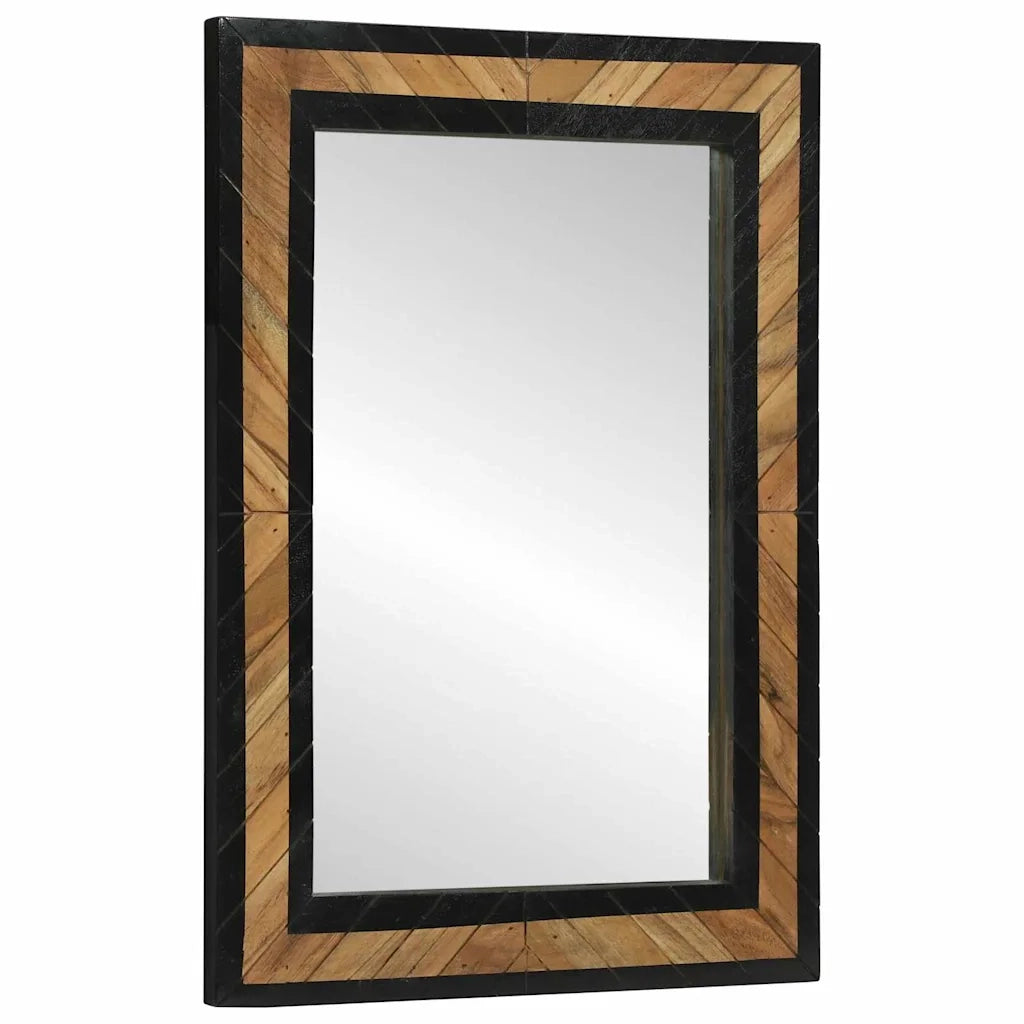 Specchio da parete Rettangolare Nero e Marrone 70 x 2 x 70 cm 374117