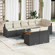 Set Divano da Giardino con cuscino 9 pcs Nero polyrattan 3347845