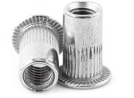 Materiale per fissaggio a viti - 20 pezzi - testa piatta - acciaio inossidabile - nodi blindati - superficie antiscivolo - argento - viti blindate