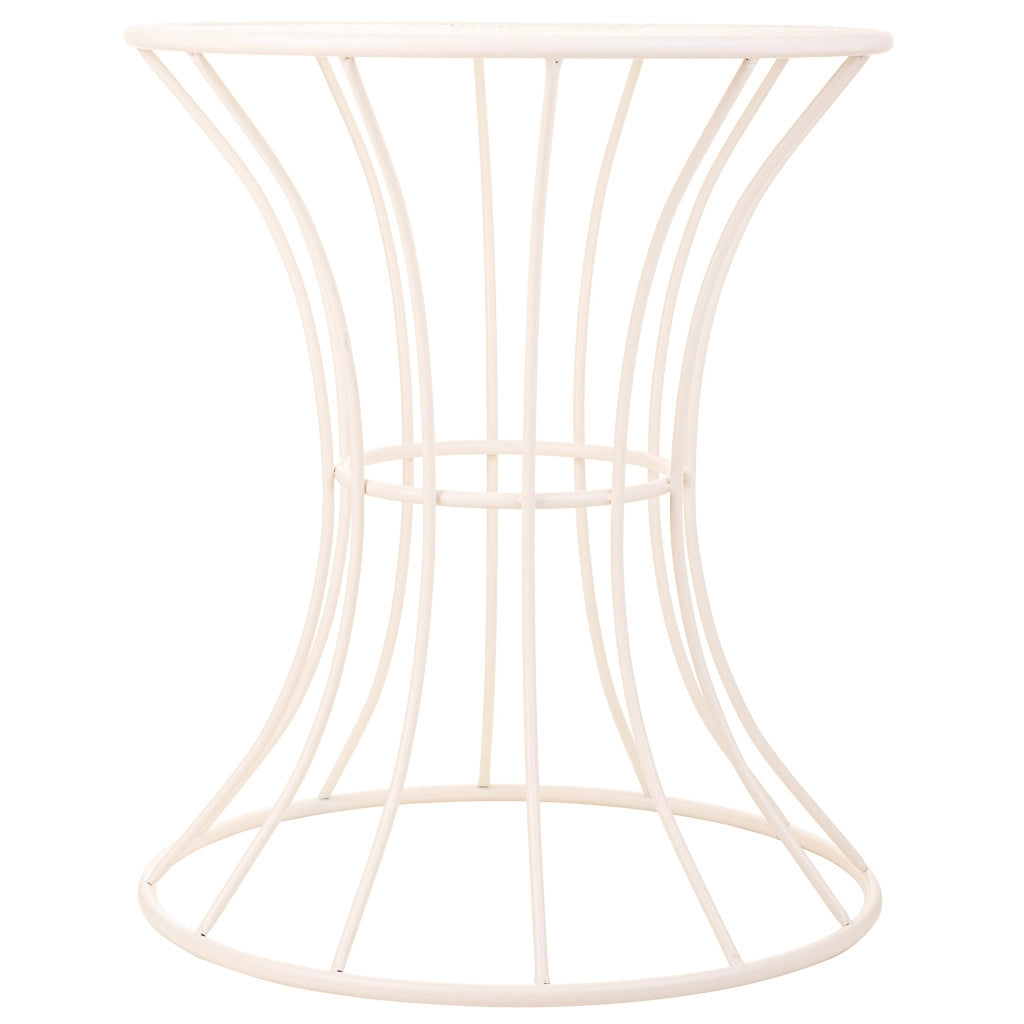 Tavolino in ferro battuto bianco 50x50x58