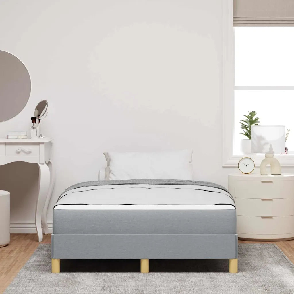 Letto a molle con materasso Grigio chiaro 120 x 200 cm Tessuto