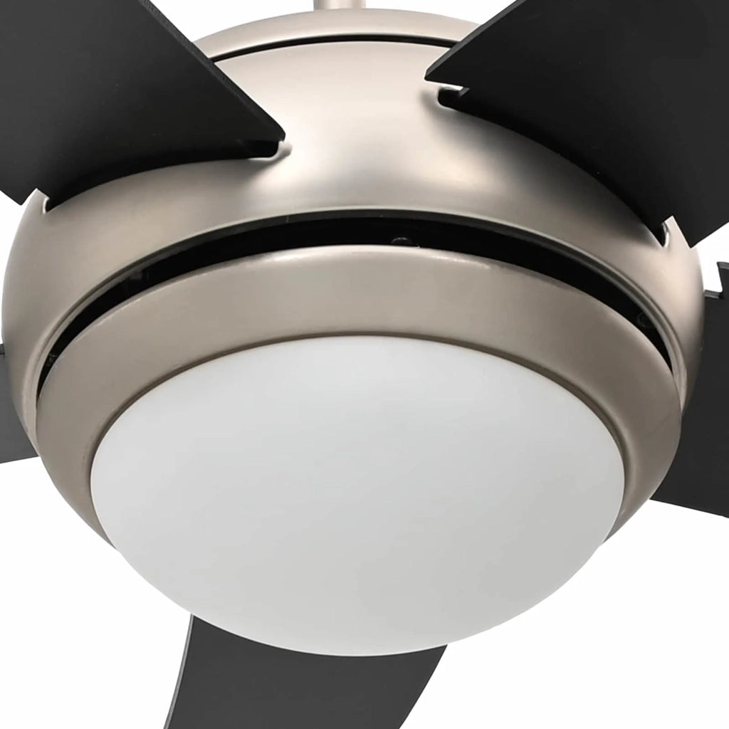 Ventilatore da soffitto con luce e telecomando Ø 110 cm Nero 42035654