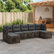 Set Divano da Giardino 7 pz Grigio polyrattan 3434309