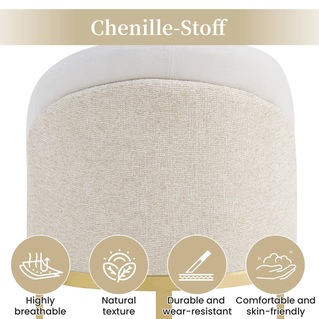 SEDIA da pranzo set da 2 pezzi 66,5x56,49x54,99 cm Chenille Beige e Oro