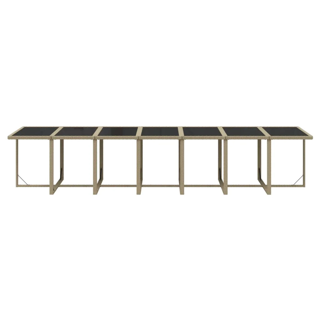 Set da Pranzo per Giardino 19pz con Cuscini in Polyrattan Beige 3095652