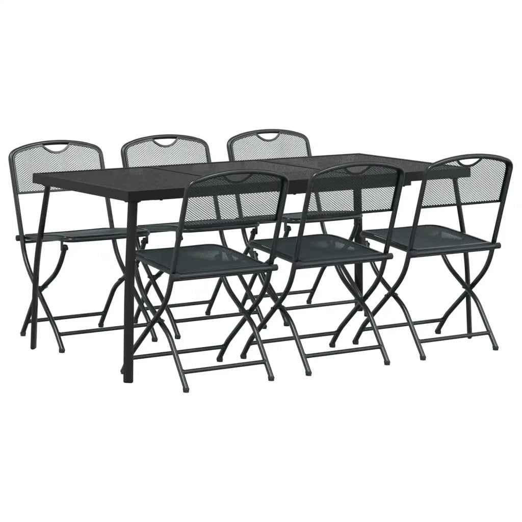 Set di Mobili da Esterno 7 pcs Antracite Ferro e Acciaio 3422898