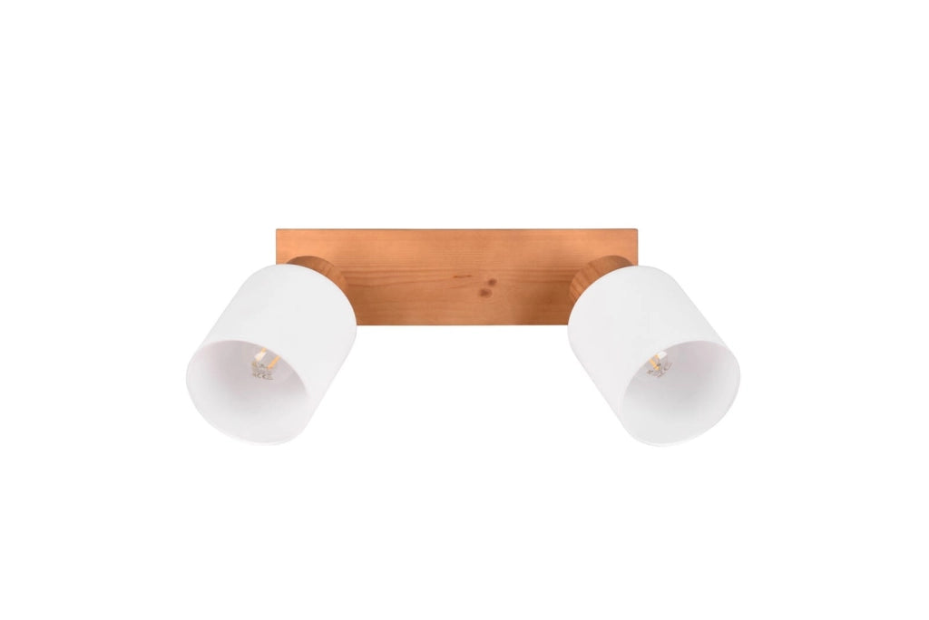 Faretto a parete ASSAM legno chiaro bianco 2xE14 RL