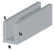 PROFILO ARGENTO H.100 CM CANALINO U  8X 8X1 MM**- ARCANSAS- 5,0 pz