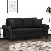 Divano a 2 Posti con Cuscini-Sofa 2 Posti con Cuscini Nero 140 cm in Velluto 993253