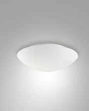 Pandora Plafoniera Moderna in Metallo e Vetro Soffiato, E27 60W, Sensore di Movimento Integrato, Diametro 30cm, Colore Bianco, Codice 3222-61-102