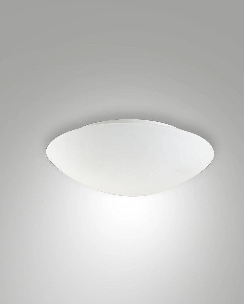 Pandora Plafoniera Moderna in Metallo e Vetro Soffiato, E27 60W, Sensore di Movimento Integrato, Diametro 30cm, Colore Bianco, Codice 3222-61-102