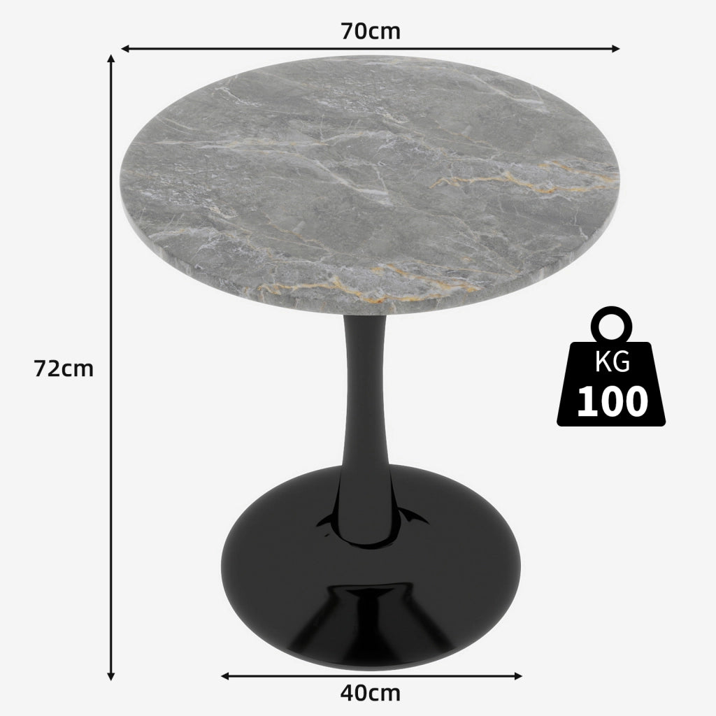 Tavolino da Caff¨¨ Rotondo ¨C MINIMAL ¨C Marmo Grigio, 70 cm