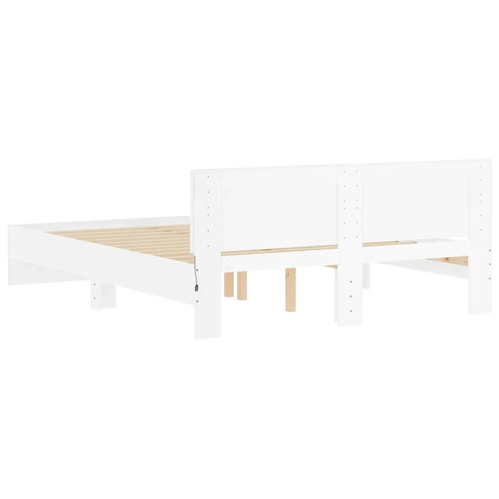 Giroletto con Testiera e LED Bianco 150x200 cm 3207602