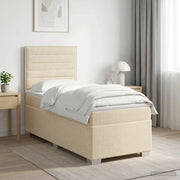 Letto box spring con materasso Crema 100 x 200 cm Tessuto 3453337