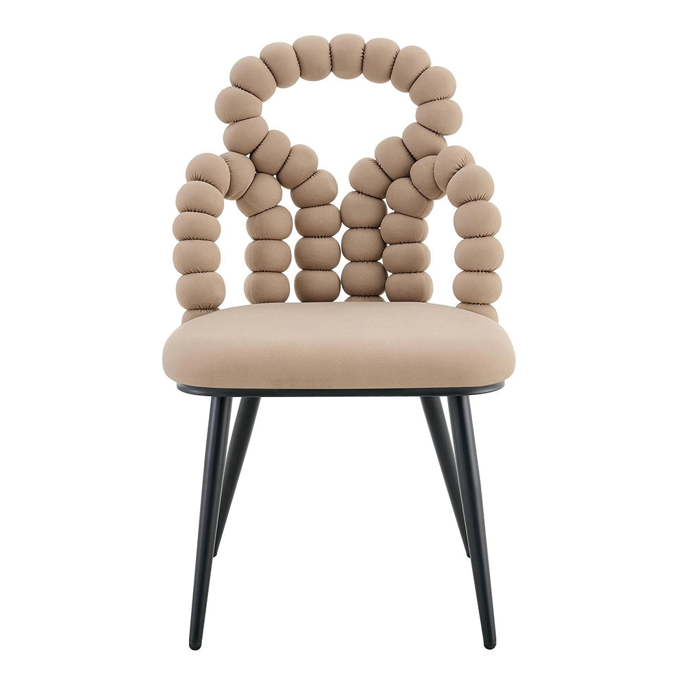 Set 2 sedie da pranzo - Xylo - velluto camel gambe nere