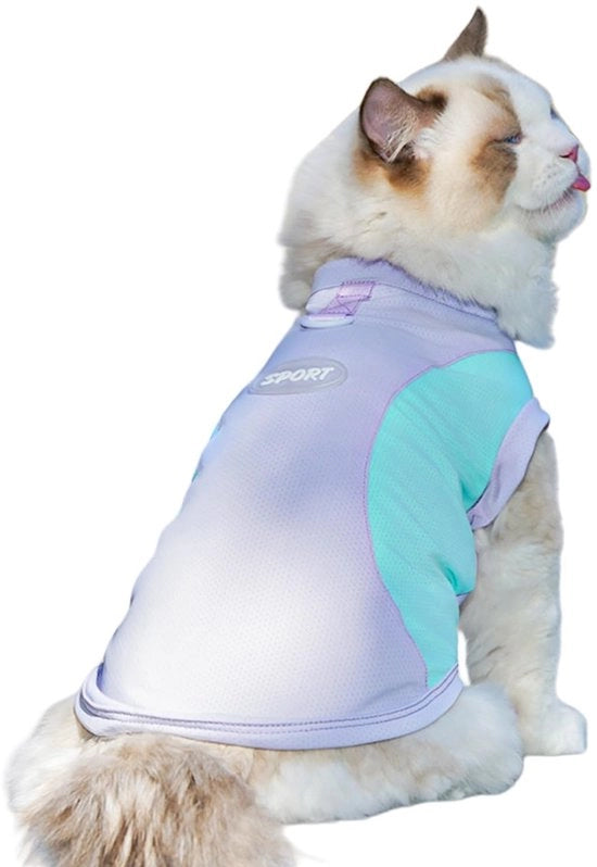 Vestito per gatti - Vestimento per animali domestici - Materiale respirabile - Raffreddamento efficace - Progettazione pratica - Design leggero