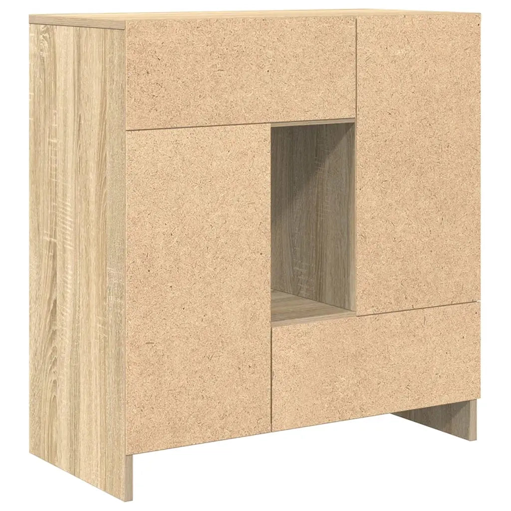 Credenza con Cassetti e Ante-Buffet-Armadio da cucina Rovere Sonoma 70,5x34x74,5 cm