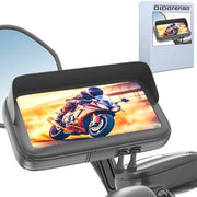 Supporto per smartphone acqua resistente - Supporto per smartphone per motocicletta - Supporto per smartphone per scooter - Specchietto retrovisore - Compatibile con smartphone fino a 7,5 pollici - Modello per motocicletta supporto per smartphone